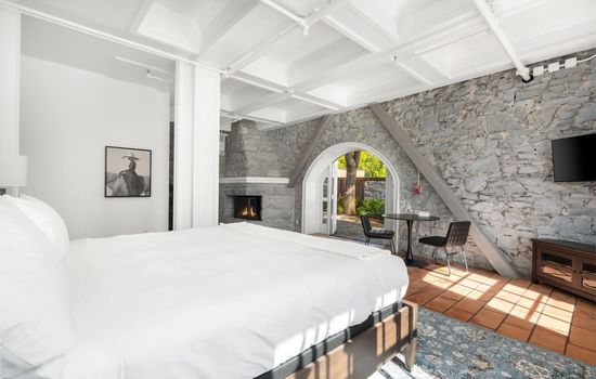 This is the private suite you will be renting offering spacious interiors, stone accents, and a cozy fireplace.