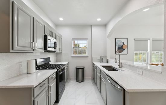 Fully stocked gourmet kitchen has everything you need to make a memorable meal.