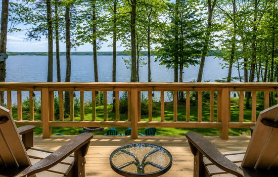 Elevated deck overlooking the lake