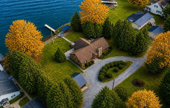 Aerial view of the main house