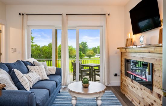 Living room with direct deck access