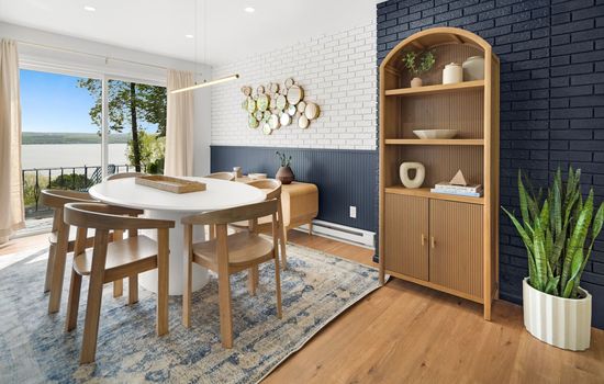 Dining area with seating for six